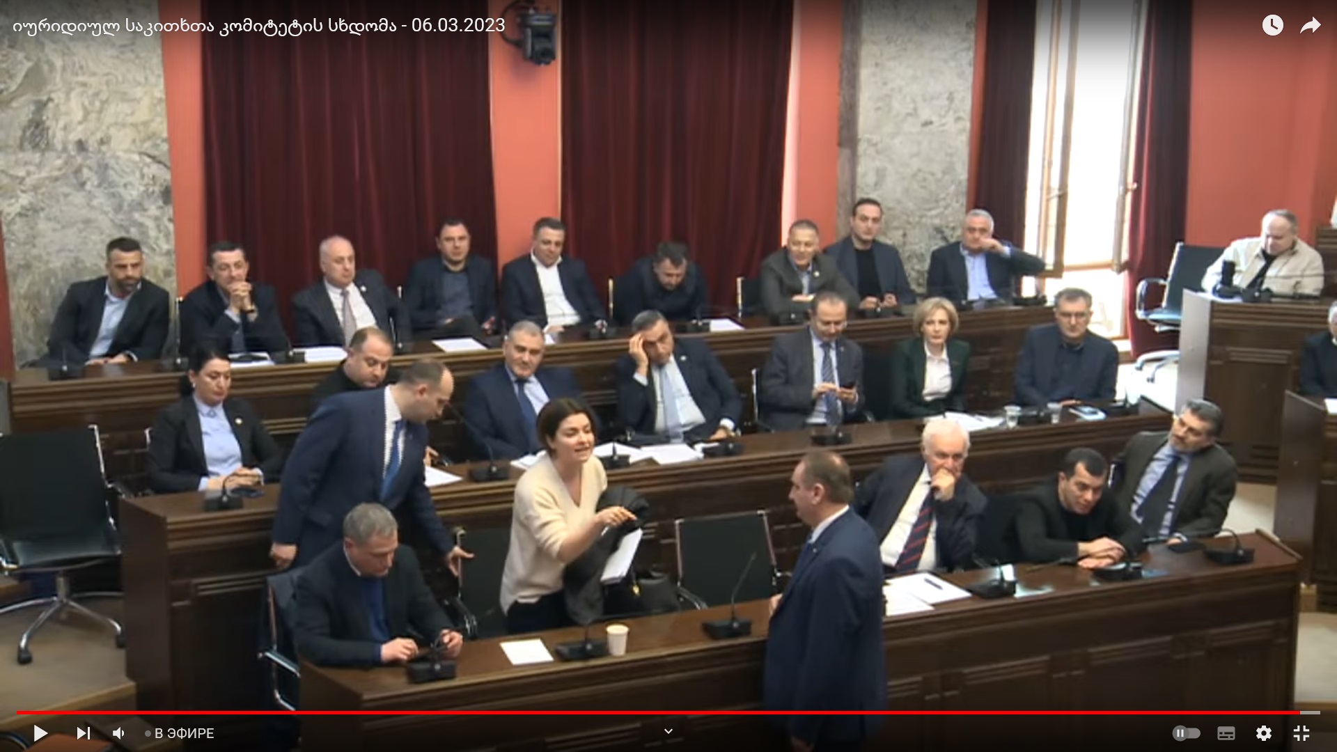 Рассмотрение законопроекта об агентах иностранного влияния в парламенте Грузии, 06.03.2023