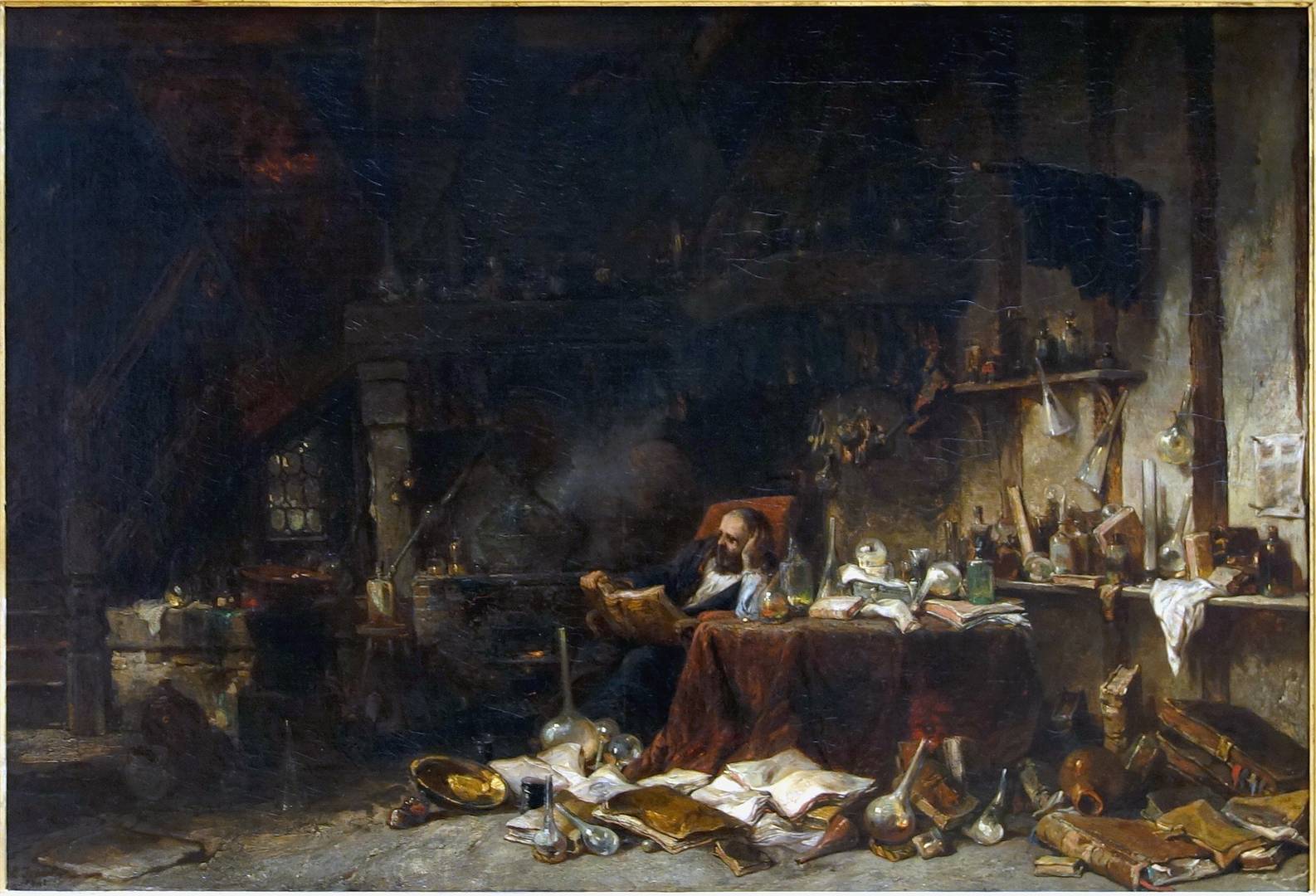 Луи-Габриэль-Эжен Изабе. Кабинет алхимика. 1845