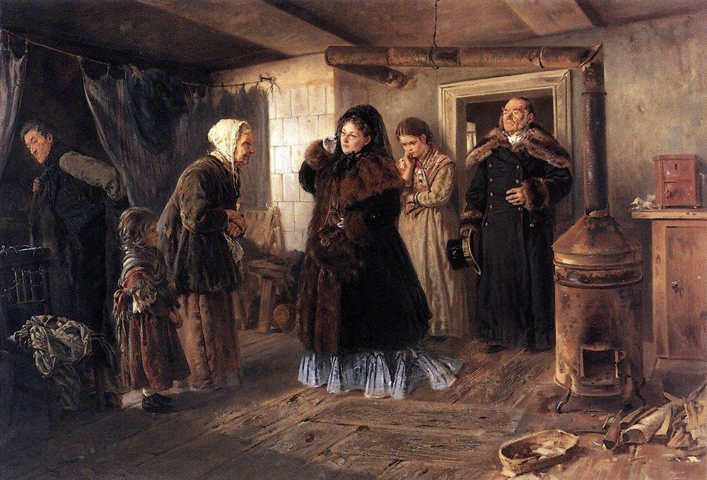 Константин Егорович Маковский. Посещение бедных. 1874