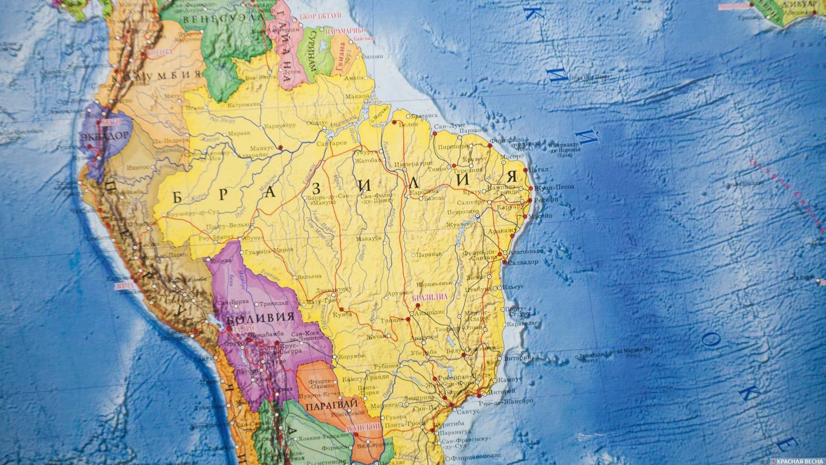 Бразилия. Карта мира
