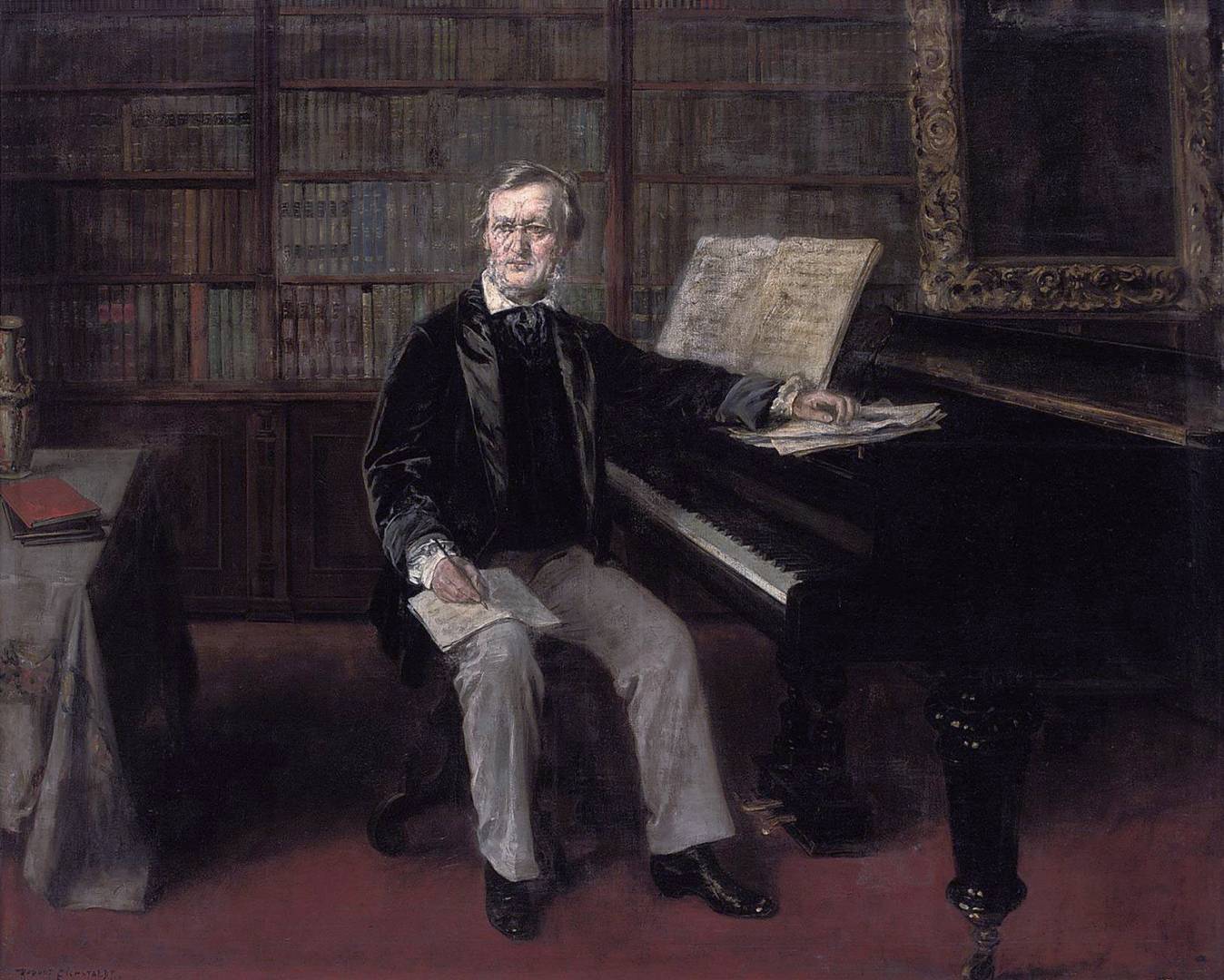 Рудольф Эйхштадт. Рихард Вагнер сочиняет музыку за своим фортепиано. XIX