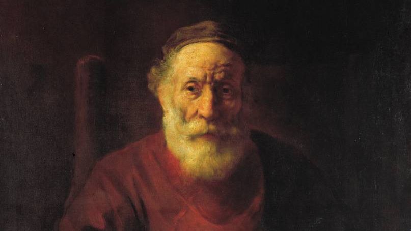 Рембрандт. Старик в красном (фрагмент). 1652-1654