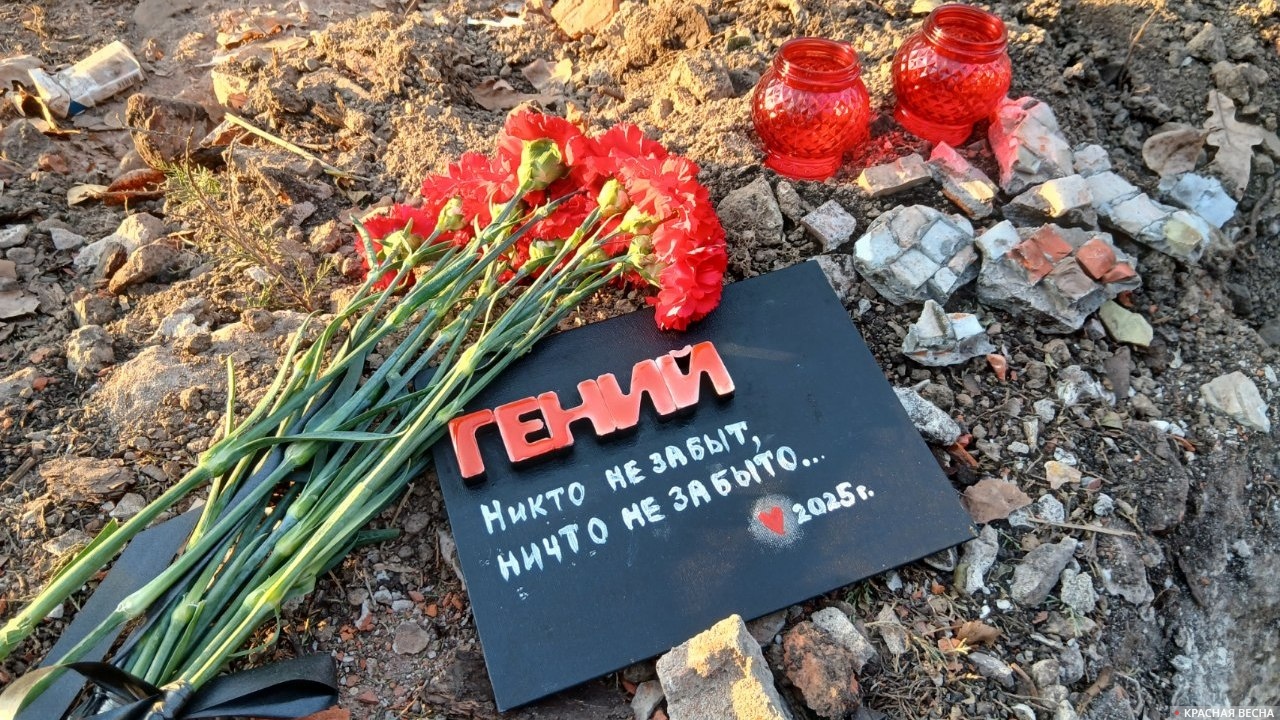 Место бывшей мозаики в парке культуры и отдыха имени Толстого в Химках