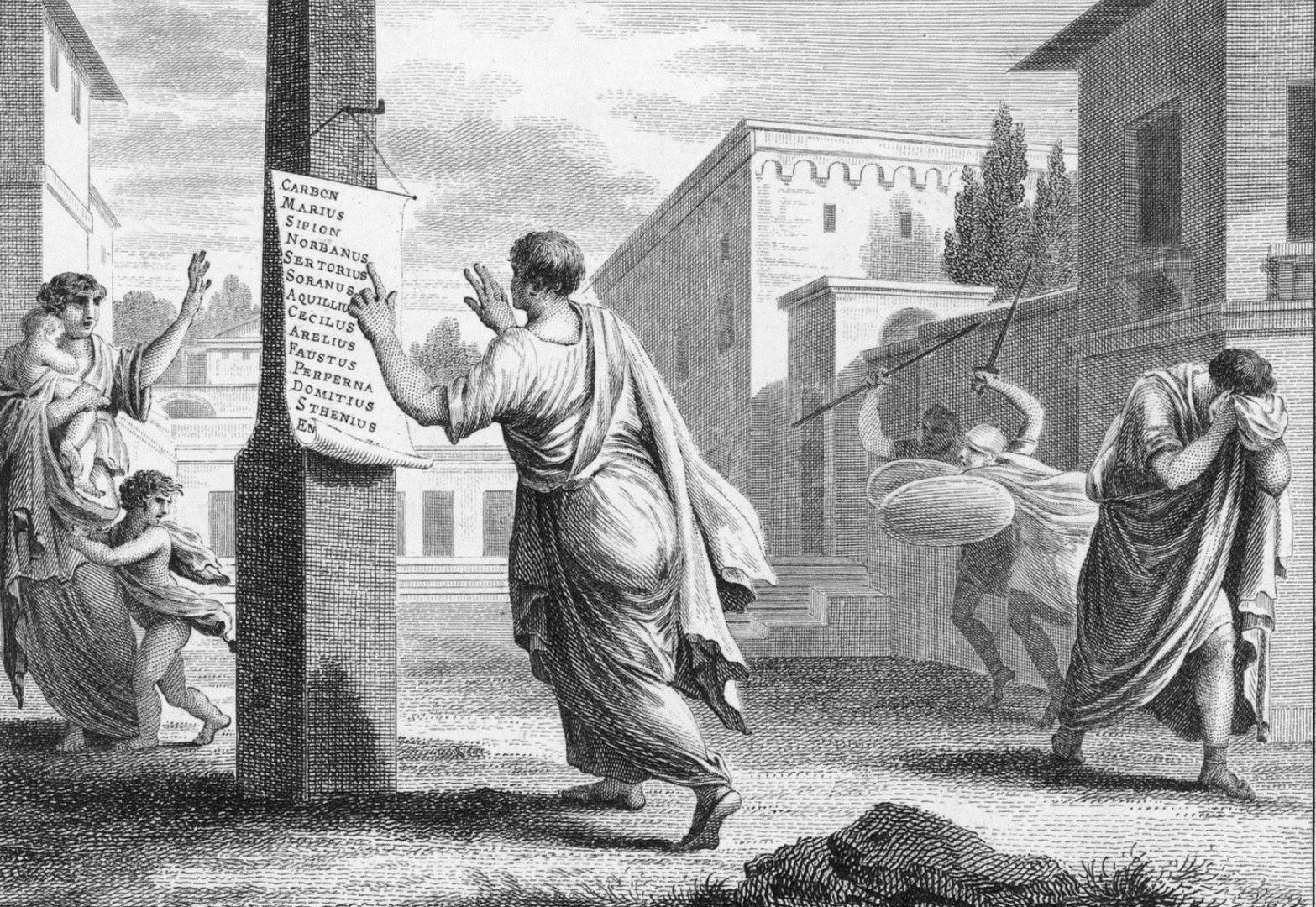 Сильвестр Давид Мирис. Сулла вывешивает проскрипционный список. 1790