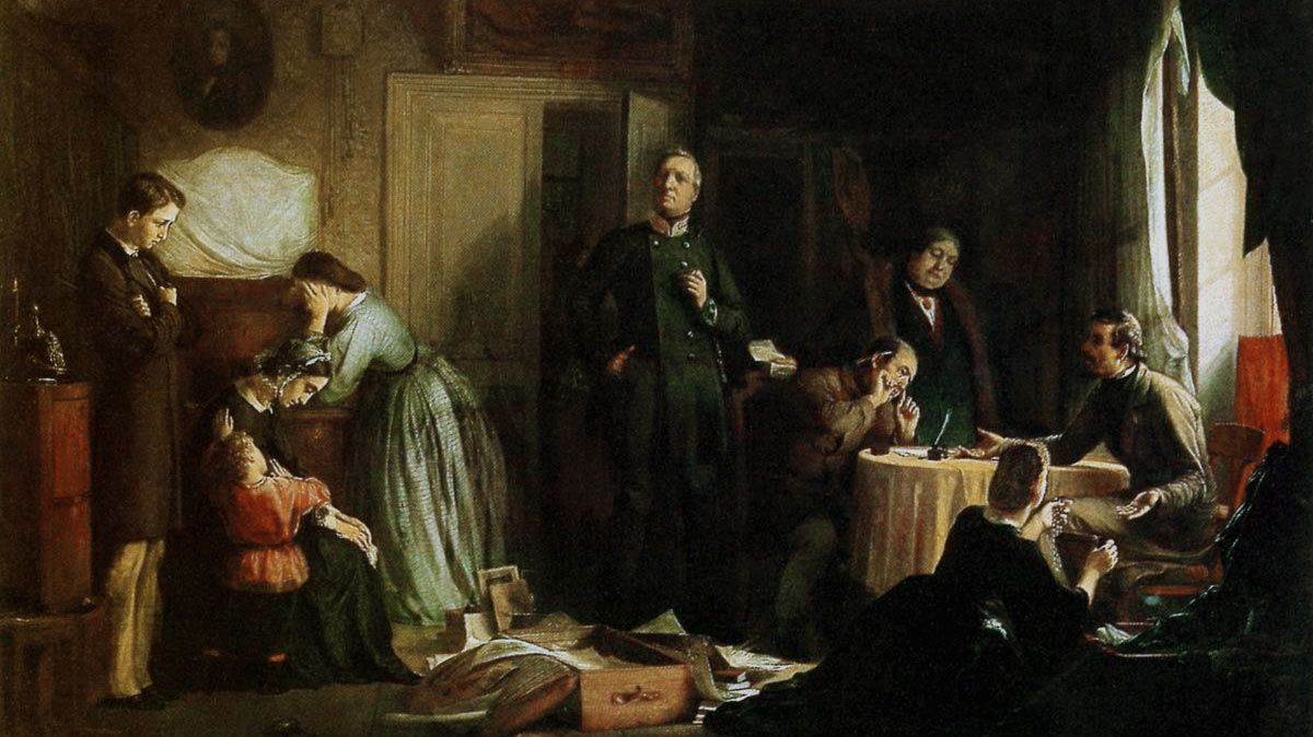 Фирс Журавлев. Кредитор описывает имущество вдовы (фрагмент). 1862