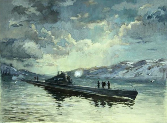 Владислав Сенчуков. Возвращение подводной лодки Северного флота под командованием Видяева в базу, 1943 г.1952