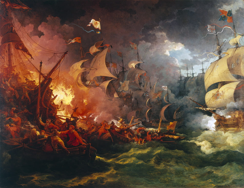 Филипп Якоб де Лютербург. Поражение испанской армады 8 августа 1588 года. XVIII в.