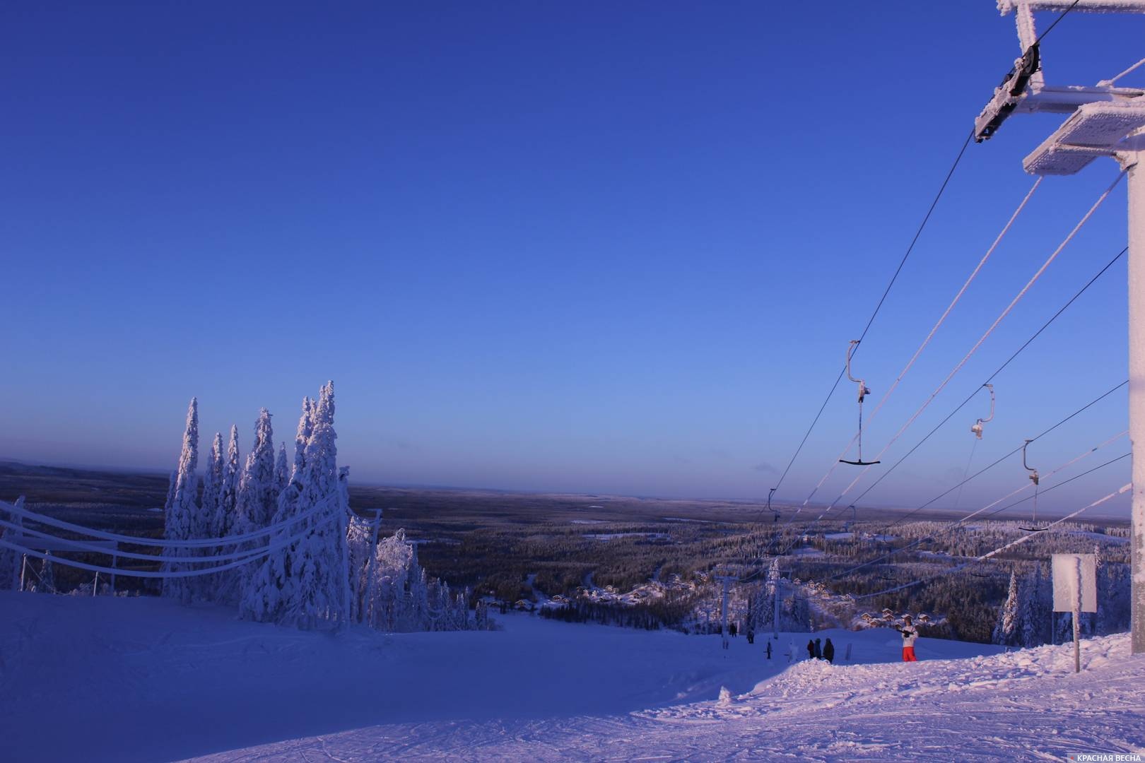 Горные лыжи. Подъемник. Центральная Финляндия 2013