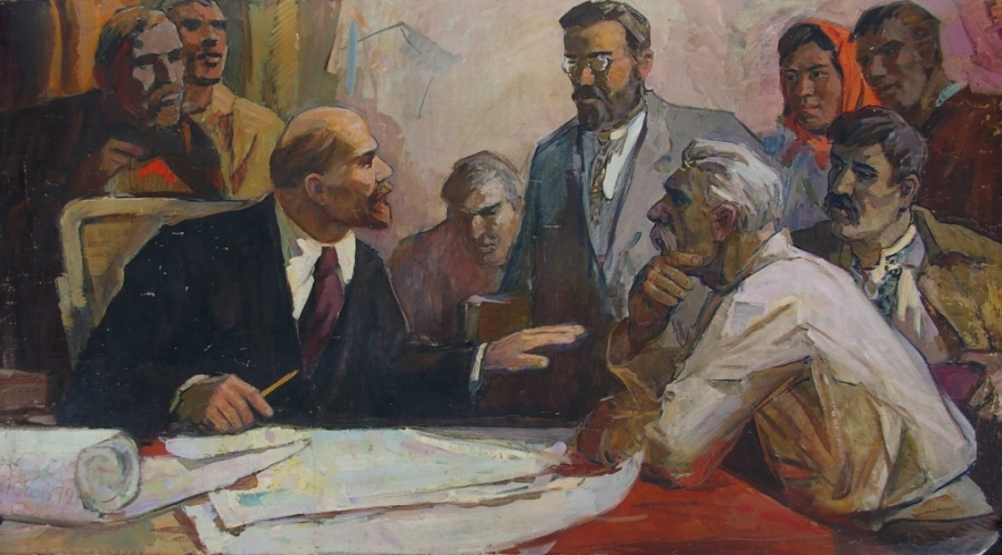 Ленин беседует с рабочими