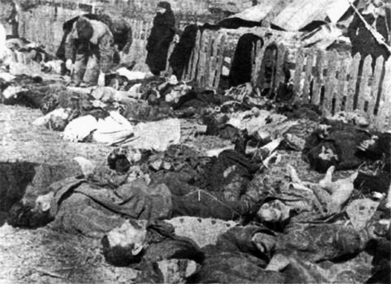 Жертвы резни, совершенной УПА (организация, деятельность которой запрещена в РФ) в селе Липники, Польша, 1943 г.