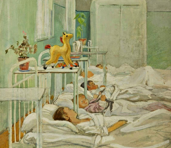 Лившиц Татьяна Исааковна. Дети в больнице. 1967