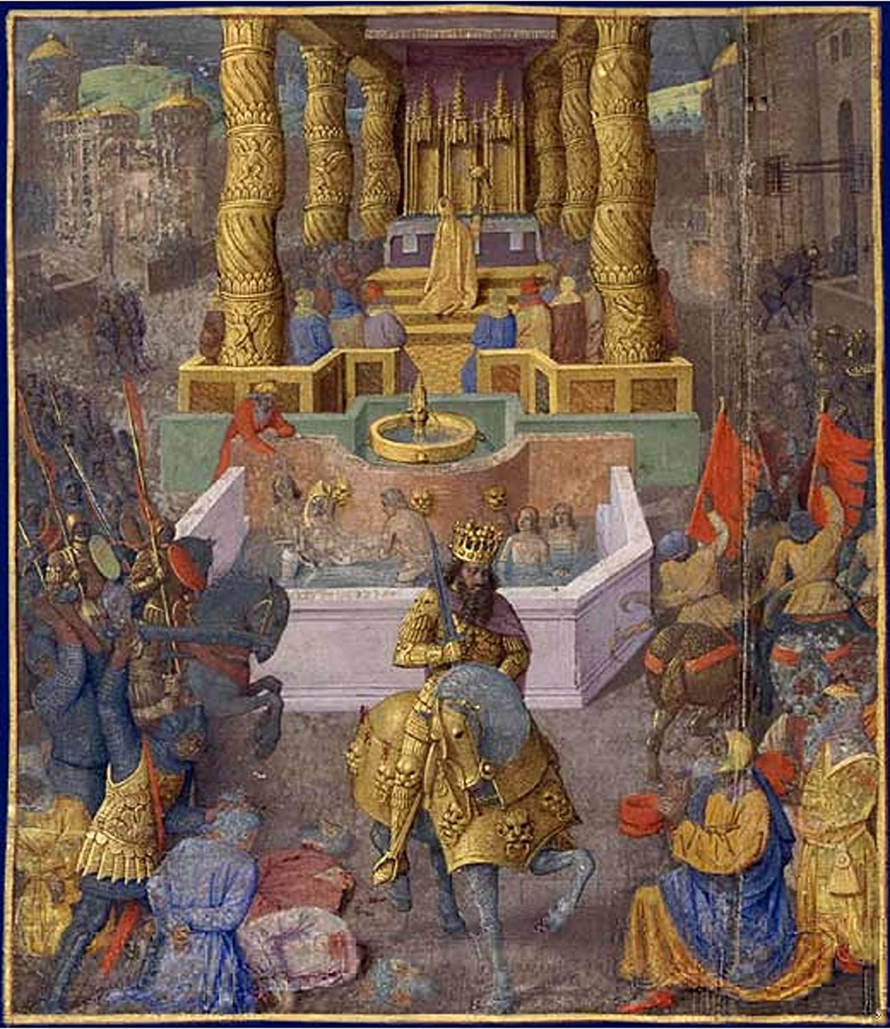 Жан Фуке. Вход Ирода в Иерусалим. XV век