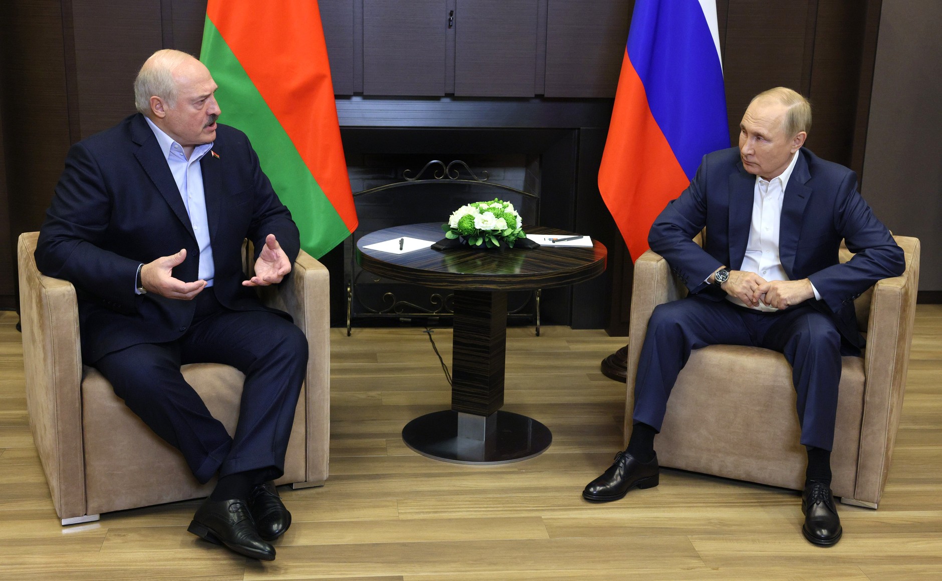 Президент России Владимир Путин на встрече с президентом Белоруссии Александром Лукашенко
