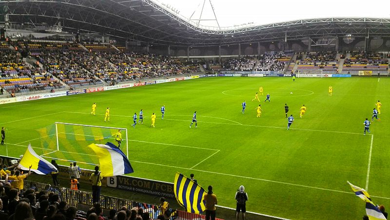 Борисов-Арена во время матча БАТЭ - Динамо (Минск)