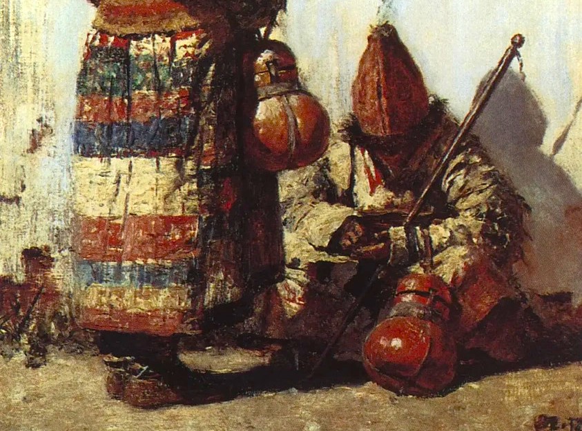 Василий Верещагин. Узбек-продавец посуды (фрагмент). 1873