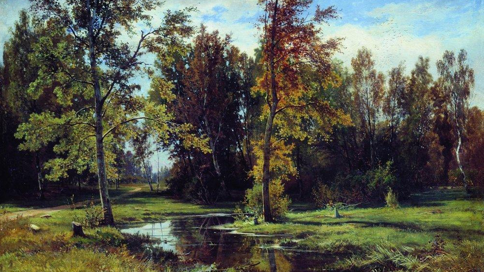 Иван Иванович Шишкин, «Берёзовый лес» (фрагмент), 1871