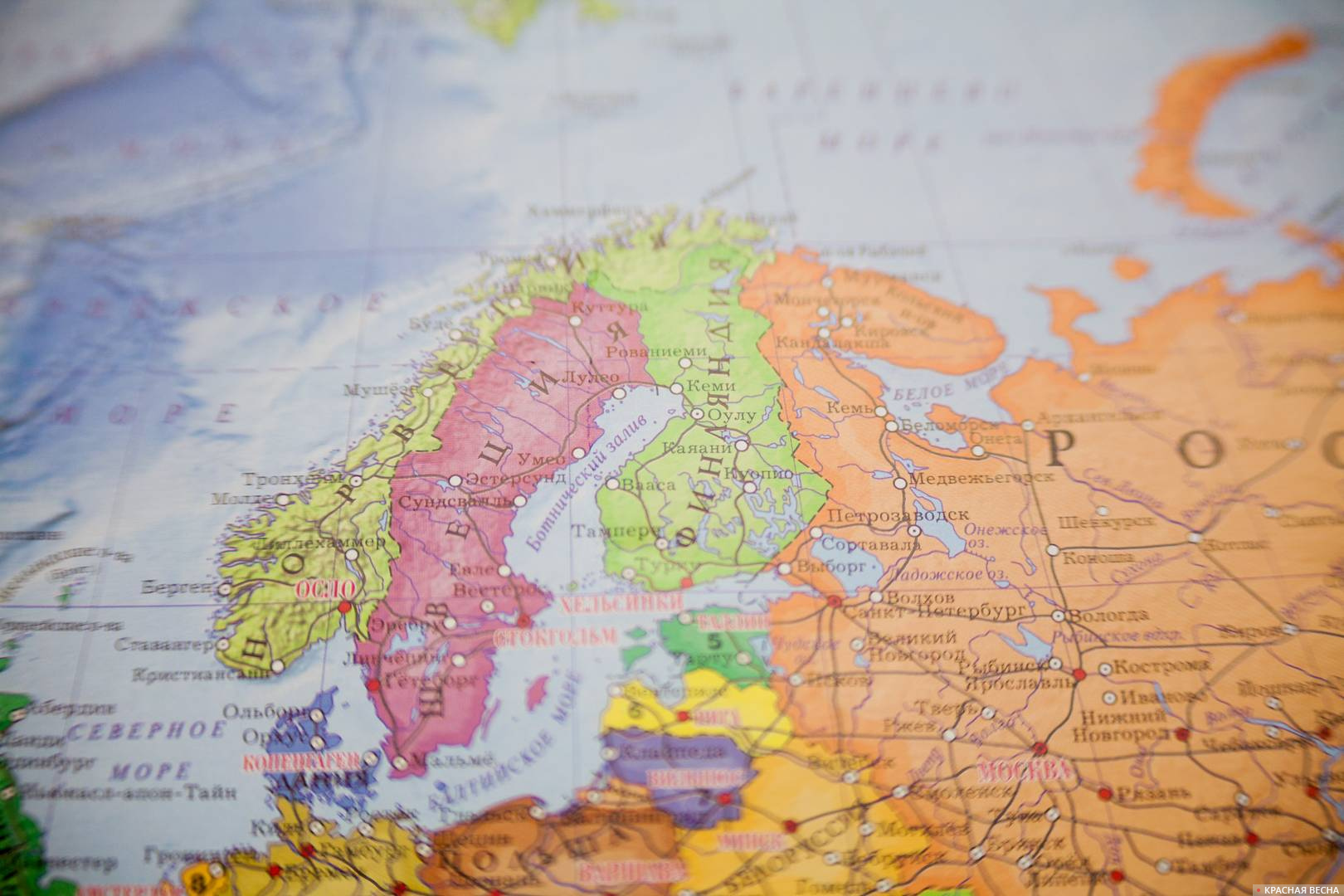 Скандинавия - Швеция, Норвегия, Финляндия на карте мира