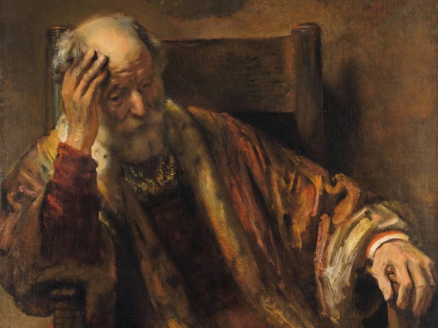 Рембрандт. Старик в кресле (фрагмент). 1652