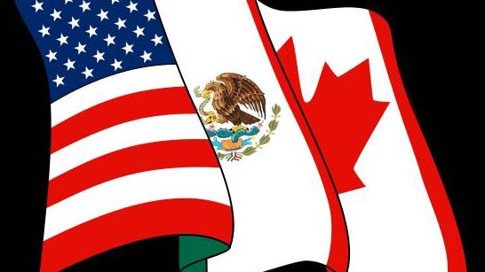 Флаги США, Мексики, Канады (NAFTA)