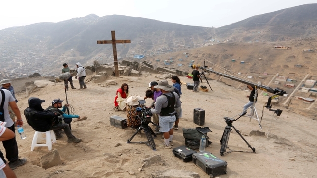 На съемках перуанского художественного фильма «Иисус»