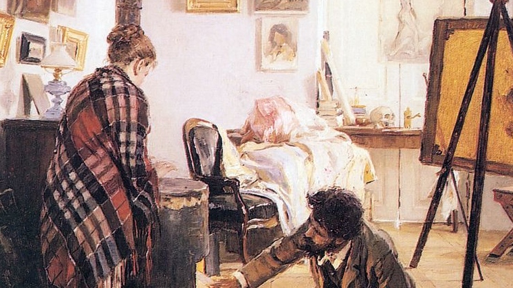Илларион Прянишников. В мастерской художника. Фрагмент. 1890