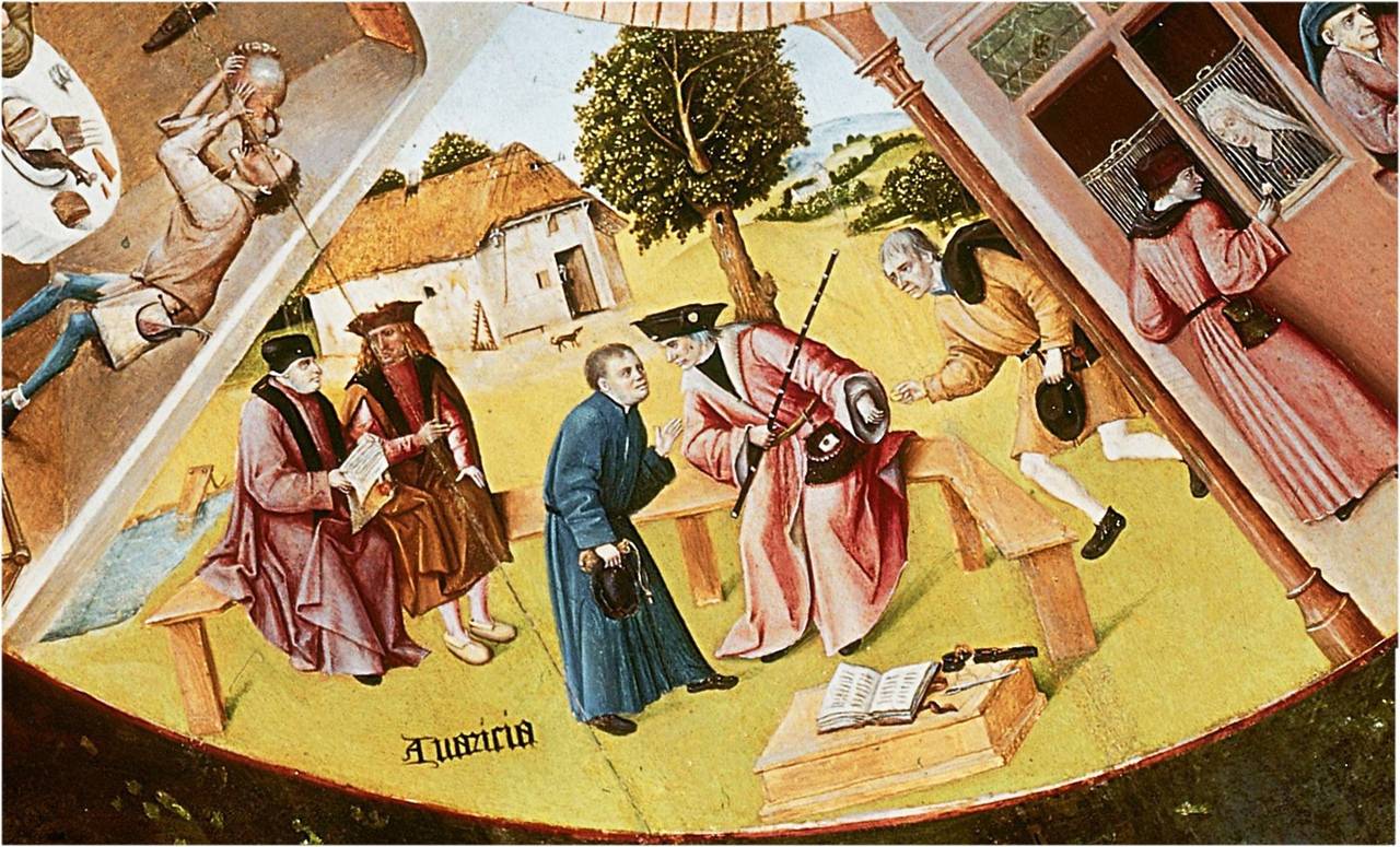 Иероним Босх. Семь смертных грехов (фрагмент). Алчность. 1475–1480 гг.