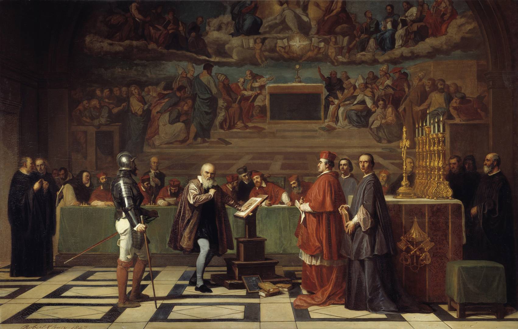 Жозеф-Николя Робер-Флёри. «Галилей перед судом инквизиции».1847