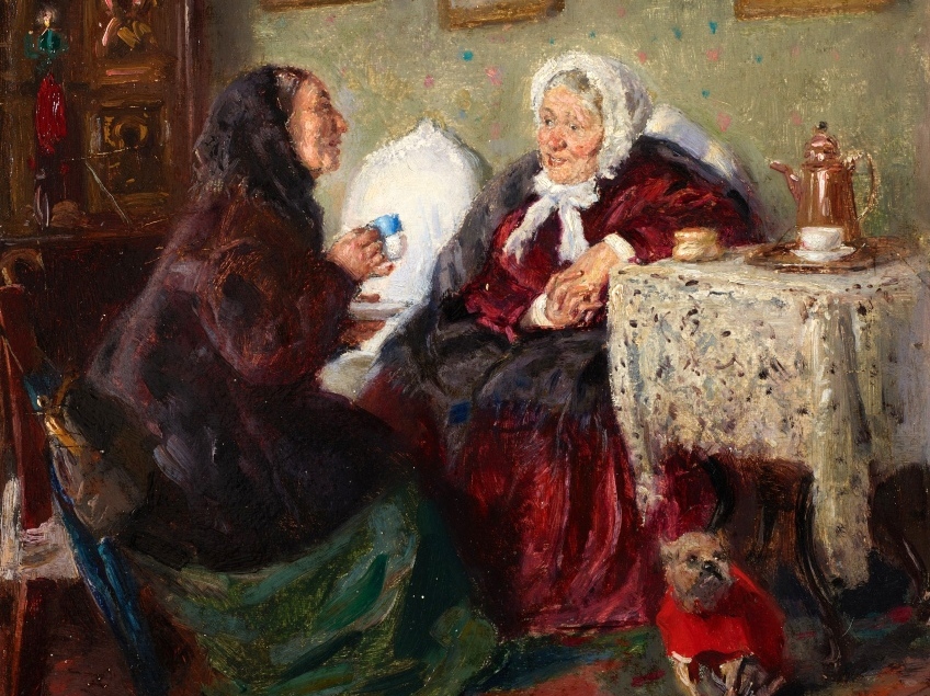 Владимир Маковский. Тет-а-тет (фрагмент). 1885-1905