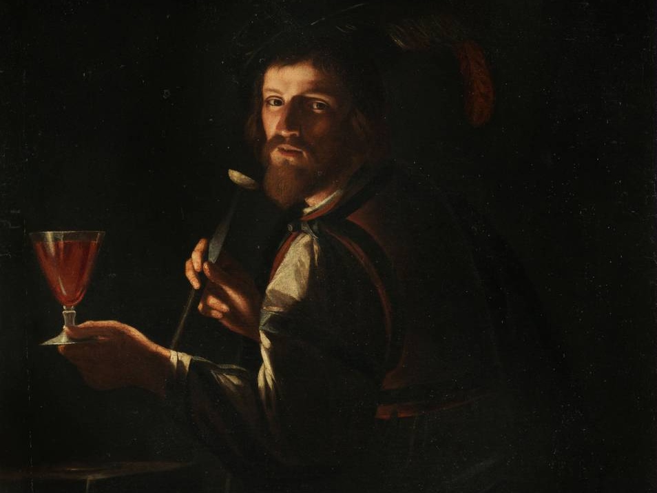 Адам де Костер. Молодой наёмник с бокалом вина (фрагмент). 1600-1643