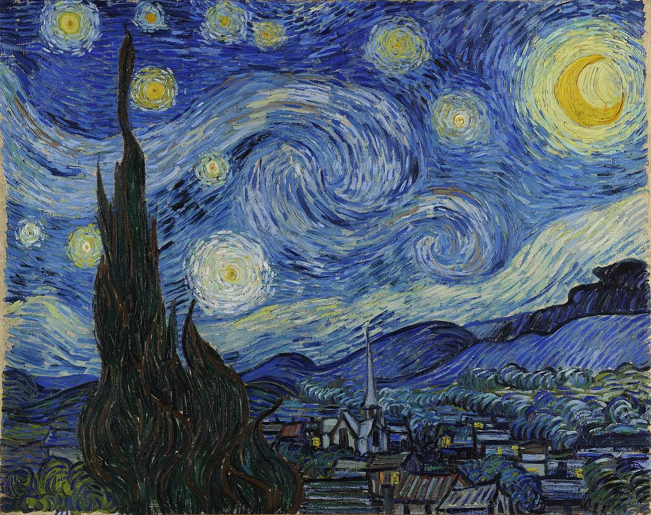Винсент Ван Гог. Звёздная ночь. 1889
