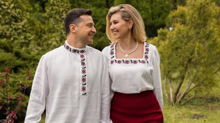 Владимир Зеленский с супругой в вышиванках
