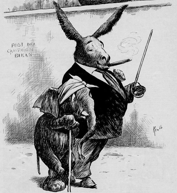 Фрагмент предвыборной карикатуры в США 1912 года