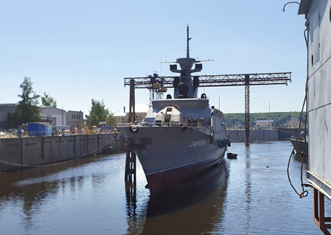 На Зеленодольском судостроительном заводе в Татарии спустили на воду малый ракетный корабль «Ставрополь»