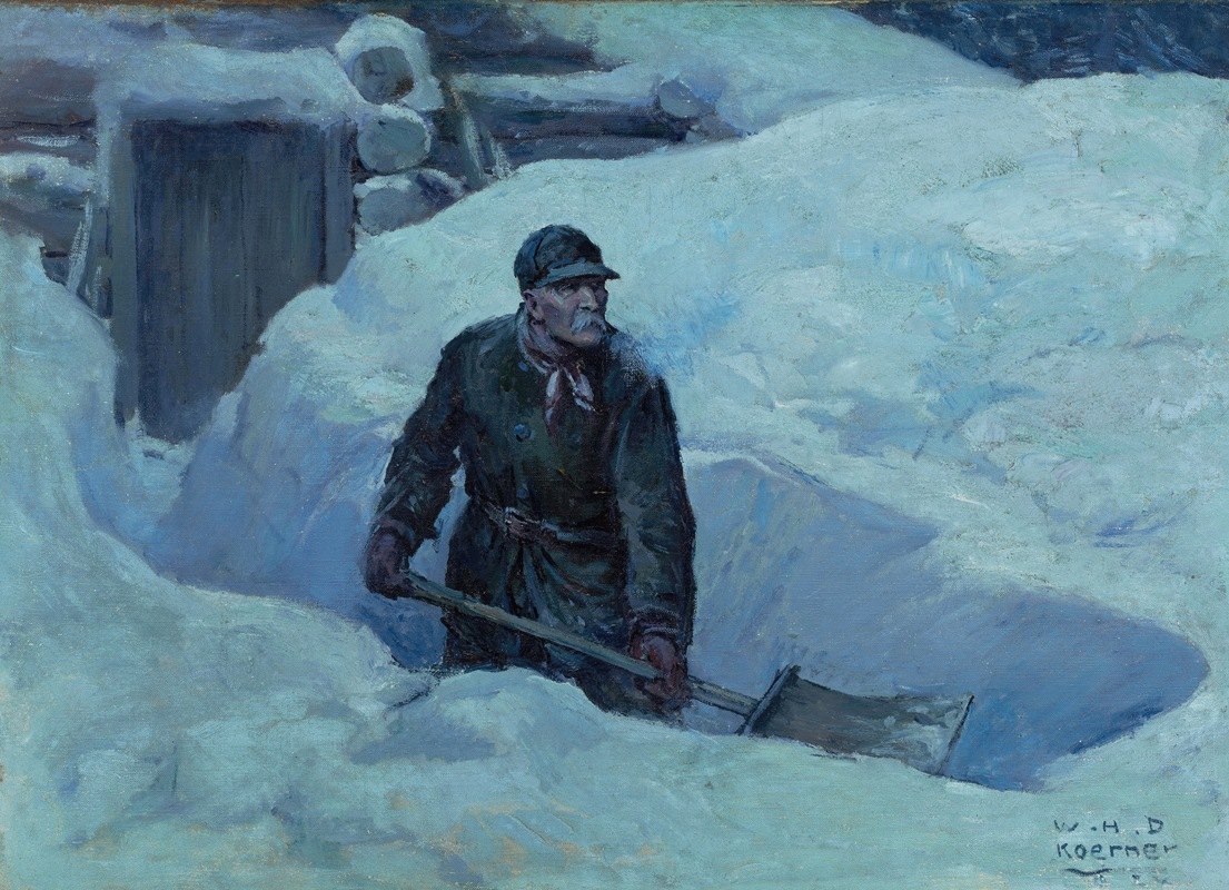 Вильгельм Генрих Детлев Кёрнер. Расчистка снега. 1924