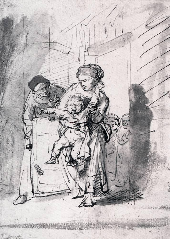 Рембрандт Харменс ван Рейн. Ребенок в истерике. 1635