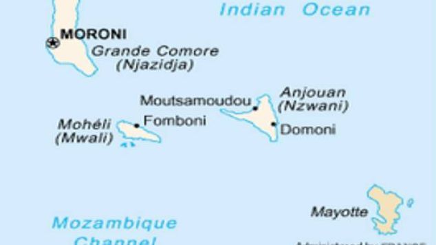 Коморские острова на карте