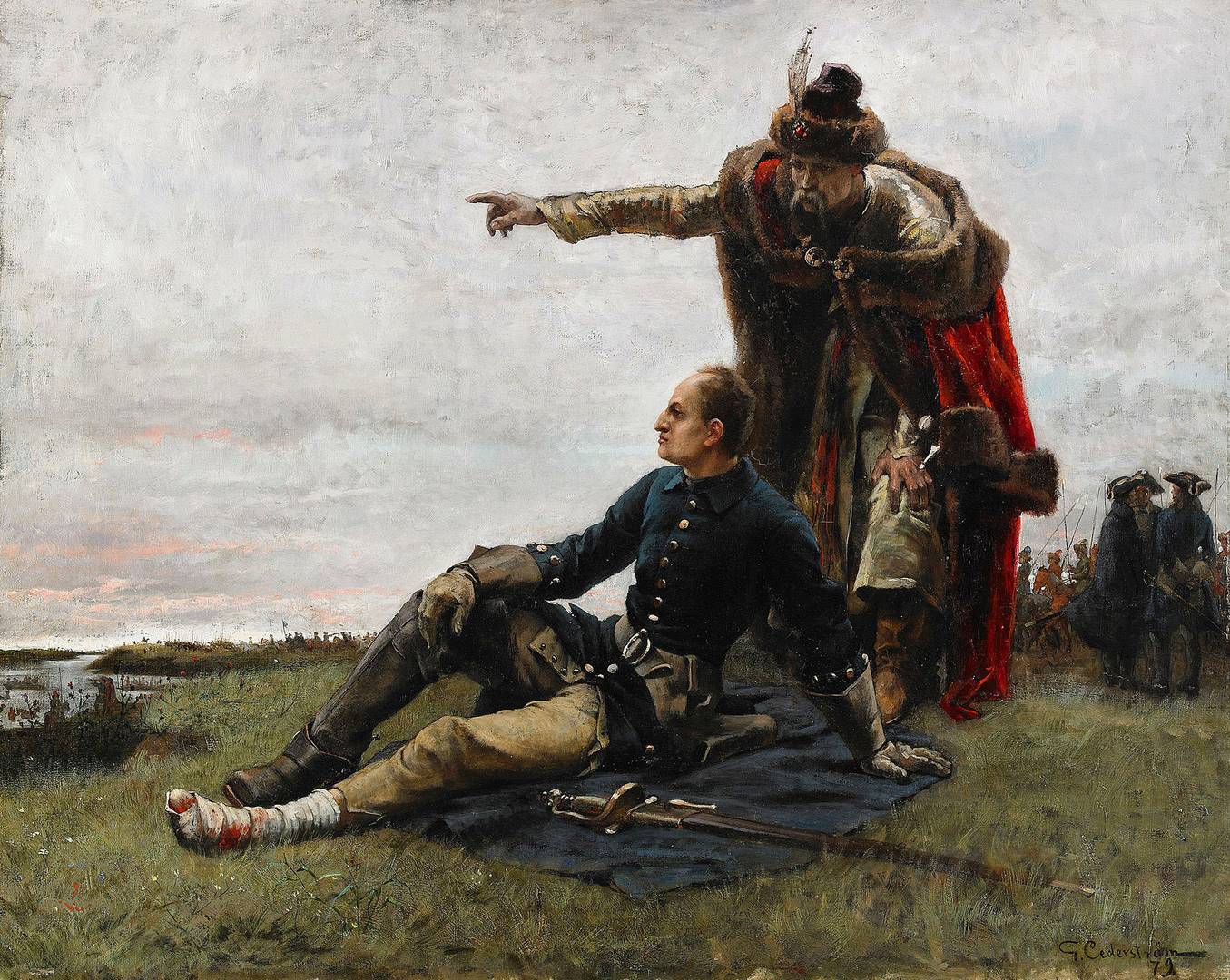 Седерстрём Густав Олаф. Карл XII и гетман Мазепа на берегу Днепра 1879