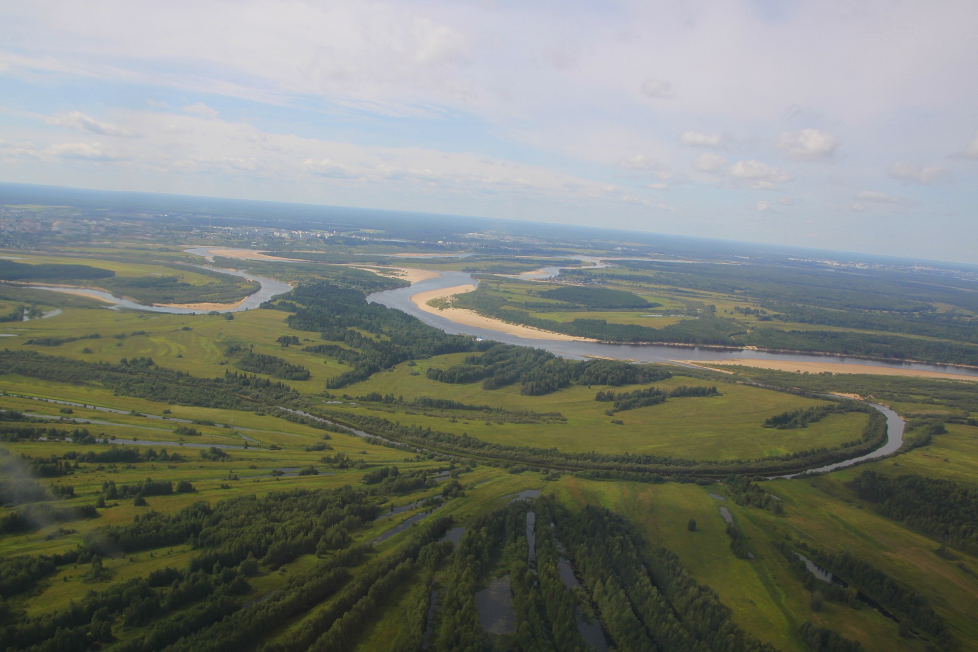Река Сысола. Вид из самолета