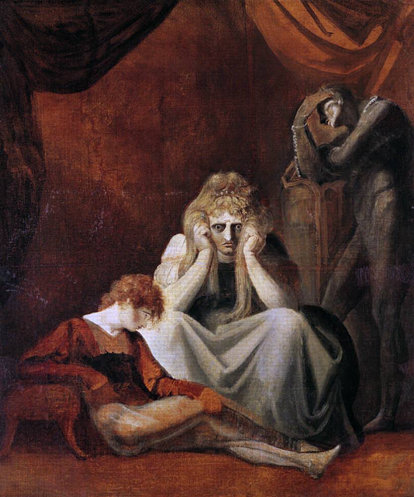 Иоганн Генрих Фюсли. Здесь я и скорбь сидят, Акт II Сцена I, «Король Иоанн» Уильяма Шекспира. 1783