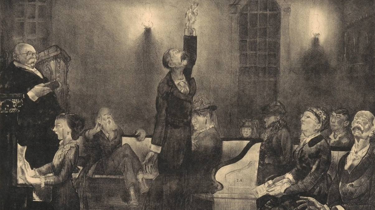 Джордж Уэсли Беллоуз. Молитвенное собрание (фрагмент). 1916