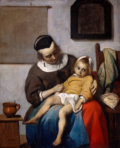 Г. Метсю. Больной ребёнок (ок. 1660 г.)