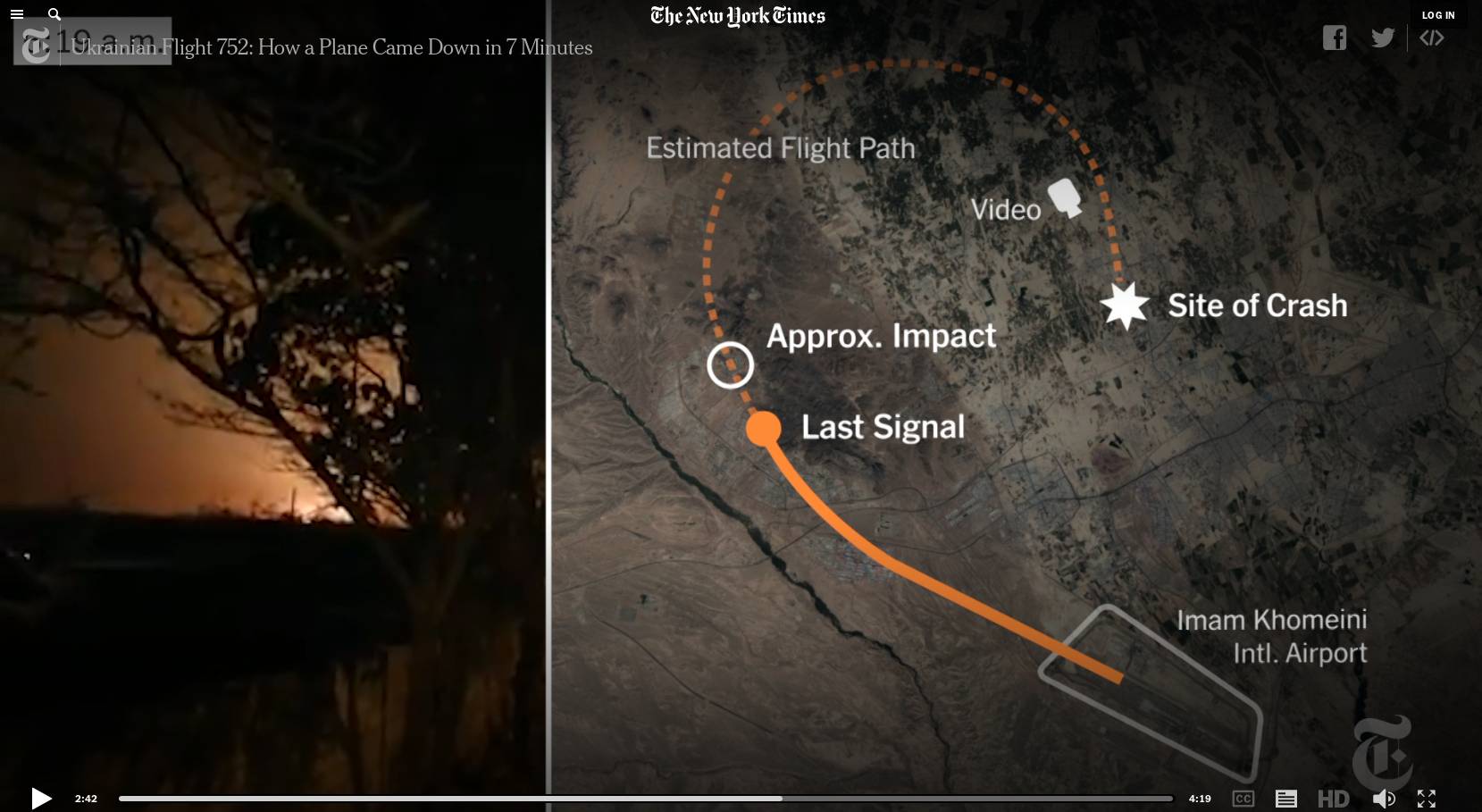 Цитата из видео «Ukrainian Flight 752: How a Plane Came Down in 7 Minutes» nytimes.com