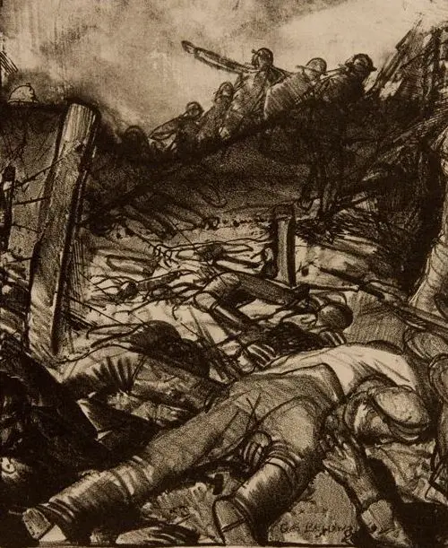 Джордж Уэсли Беллоуз. Заряд. Серия «Война». 1918