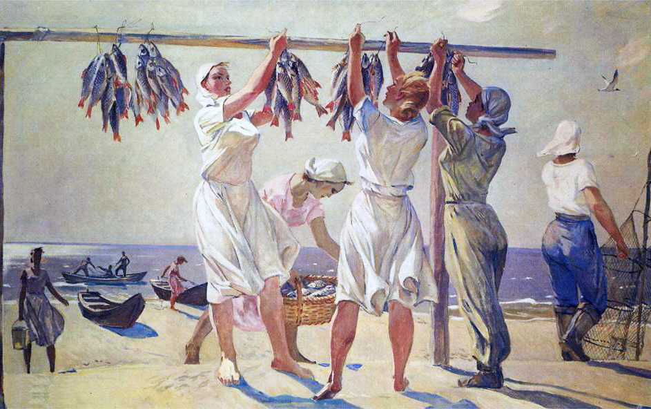 Александр Дейнека. У моря (фрагмент). 1956-57