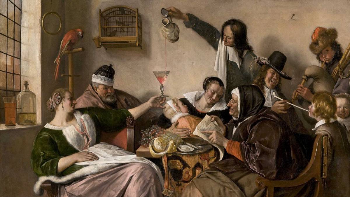 Ян Стен. Семья веселится (Как старики поют, так молодые играют). 1668-1670