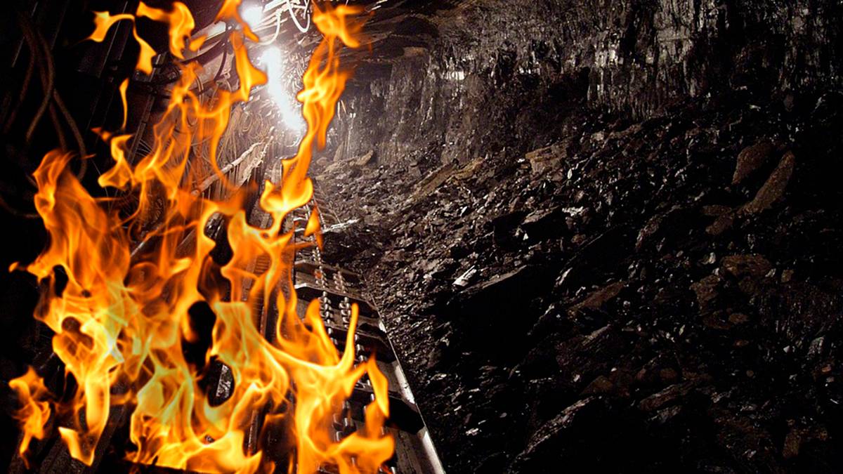 Сжигание смеси угля. Самовозгорание угля. Рудничные пожары. Горящий уголь в шахте. Пожары в Шахтах и рудниках.