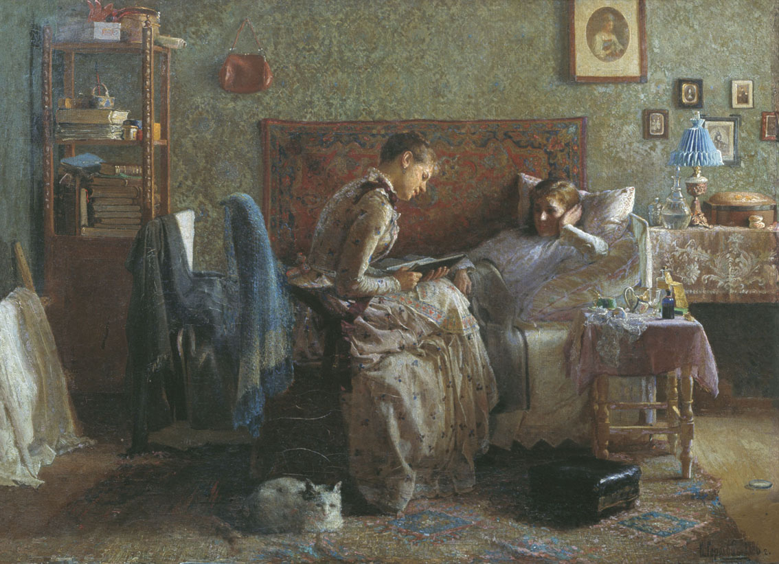 Илья Горохов. У постели выздоравливающей. 1886