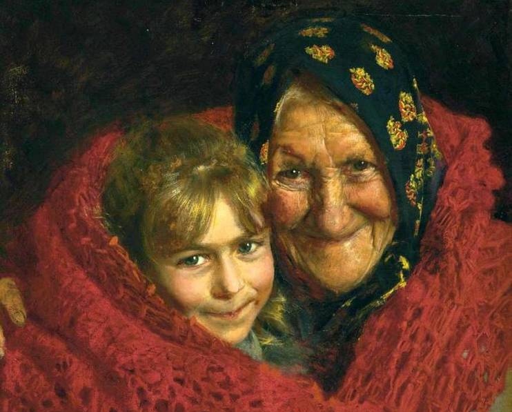 Гаэтано Беллей. Бабушка и внучка (1882)