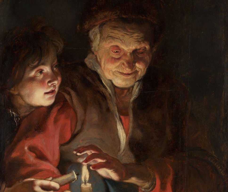 Питер Пауль Рубенс. Старуха и мальчик со свечами. Фрагмент. 1616