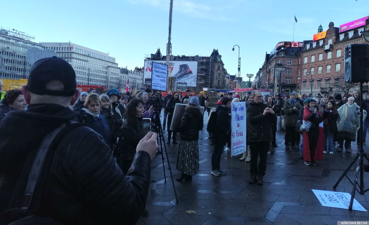 Митинг против НАТО и за Россию в Дании